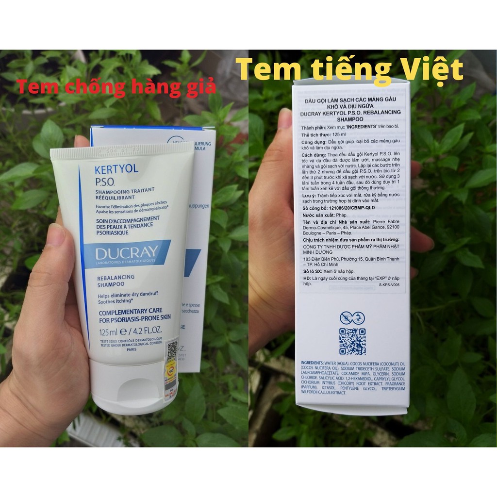 [TEM CTY] Ducray Kertyol PSO Shampoo 125mL - Dầu Gội Đầu Cho Gàu Mảng