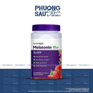 Kẹo dẻo vị dâu giúp ngủ ngon gummies melatonin 5mg 180 viên natrol.