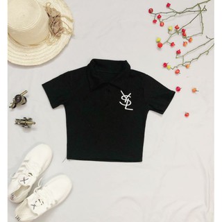 áo  croptop bẻ cổ