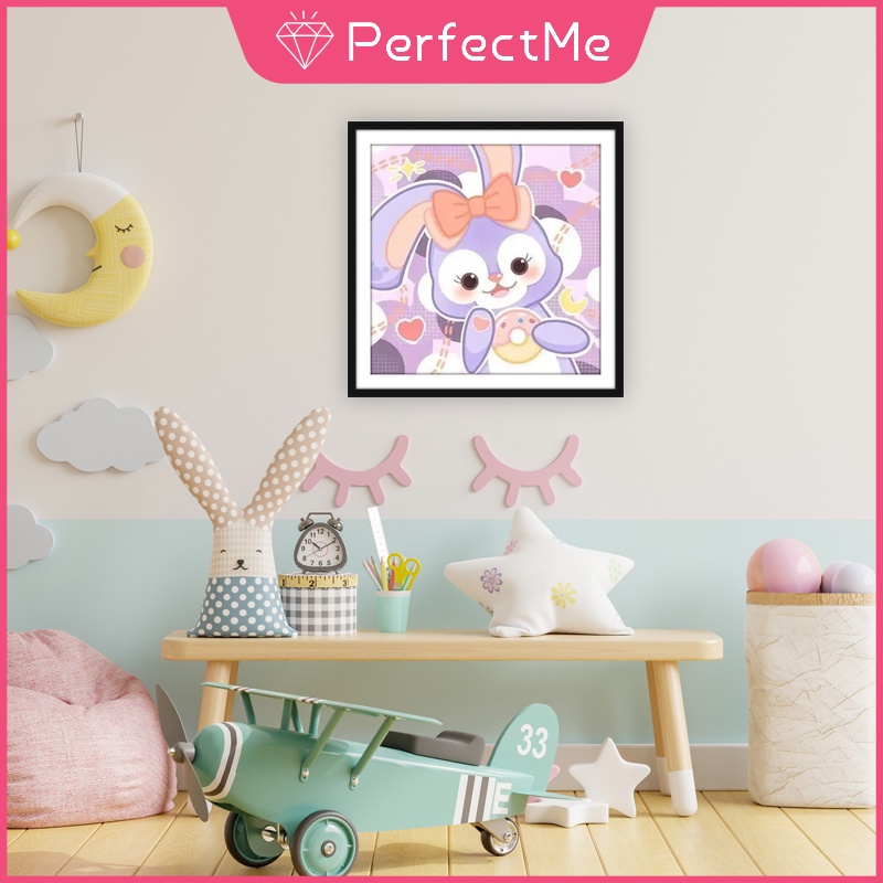 SANRIO Bộ 1 Tranh Đính Đá 5D Tự Làm Kích Thước 30 X 30 Cm Hình Cặp Đôi Trang Trí Nhà Cửa