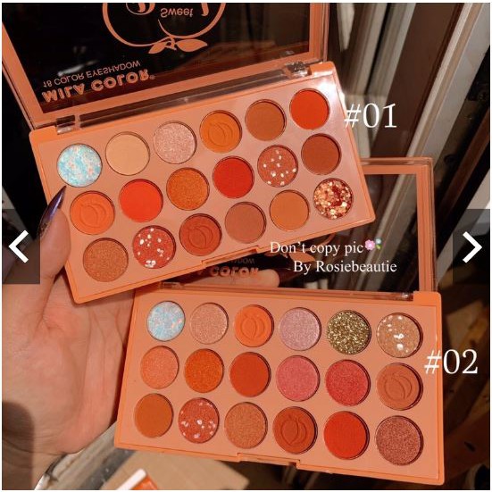 Phấn mắt peach mila color 18 ô nhũ và lì