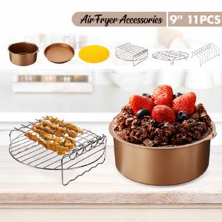 Bộ dụng cụ nướng bánh pizza 9" 11 món chống dính cho 5.3-6.8QT tiện dụng