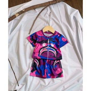 Bộ cộc tay cá mập bape chất thun lạnh Size đại