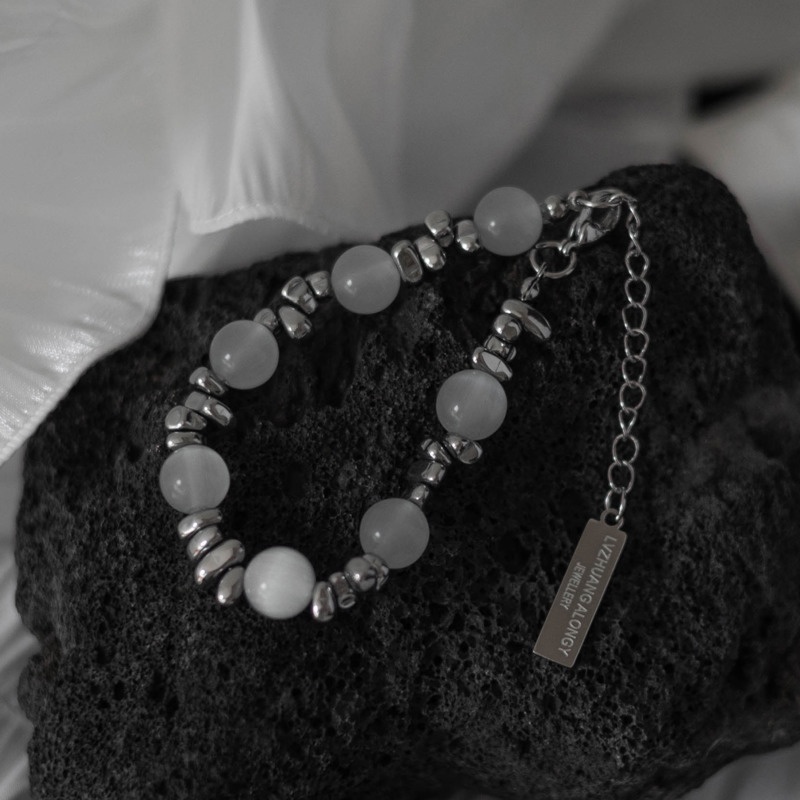 Vòng Tay Đá Opal Phong Cách hip hop Đường Phố Cho Nam Và Nữ