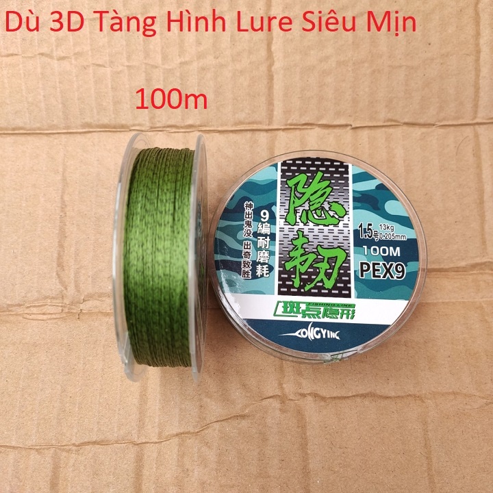 Dây Dù Câu Cá 3D 100m Tàng Hình Lure Siêu Mịn