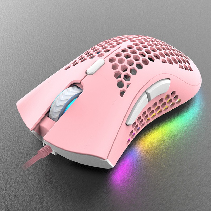 SC 7200DPI 6 Key Light Weitht Hollowed Shell RGB Gaming Mouse E-sports Mice for FPS