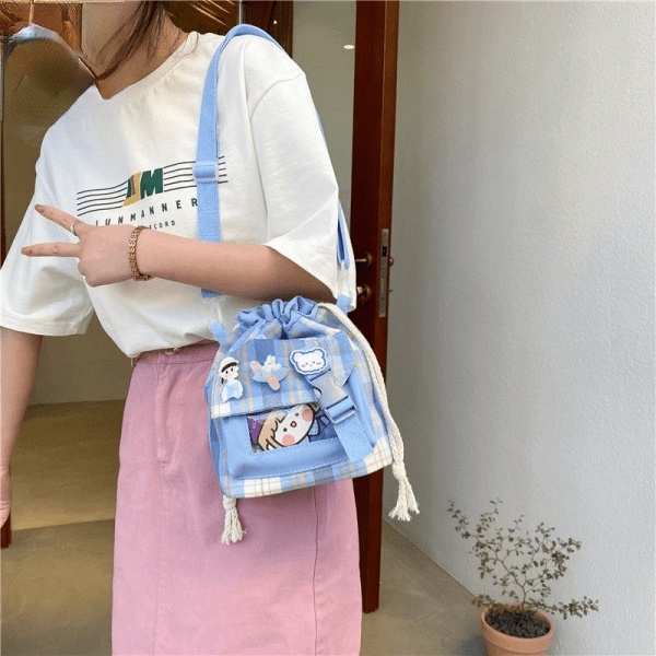 Túi Đeo Chéo Vải canvas Kiểu Dáng Dễ Thương Xinh Xắn Cho Nữ