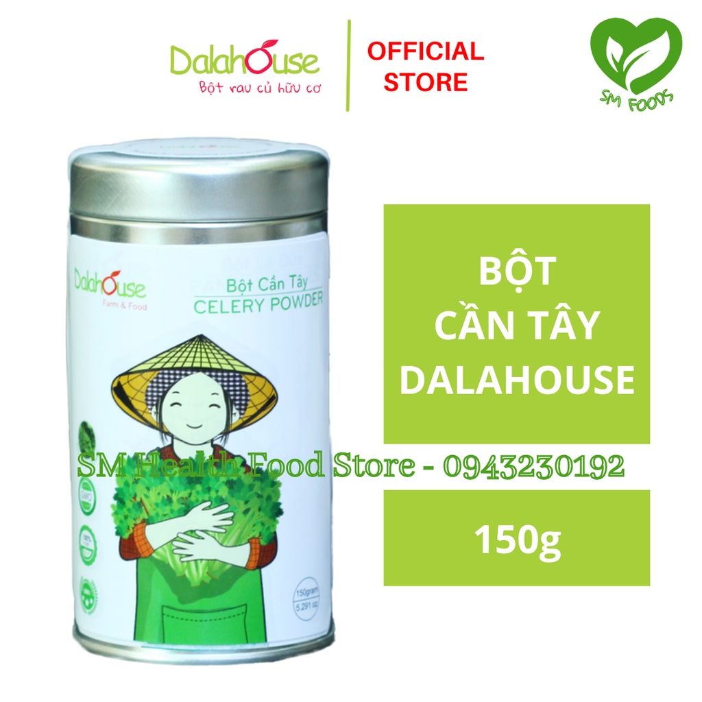 Bột Cần Tây Nguyên Chất Sấy Lạnh Dalahouse Hộp 150g - Bột Cần Tây Hữu Cơ