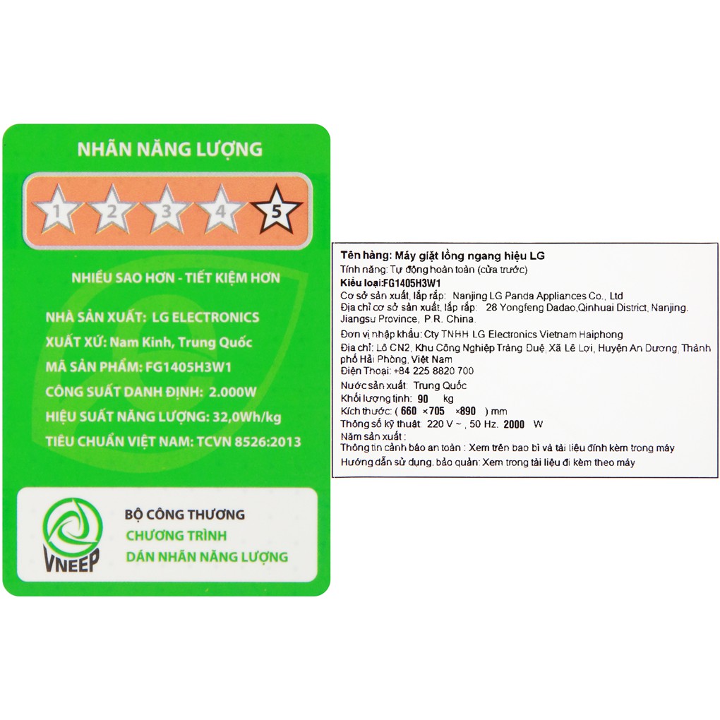 [Giao HCM] Máy giặt sấy LG Inverter 10.5 kg FG1405H3W1