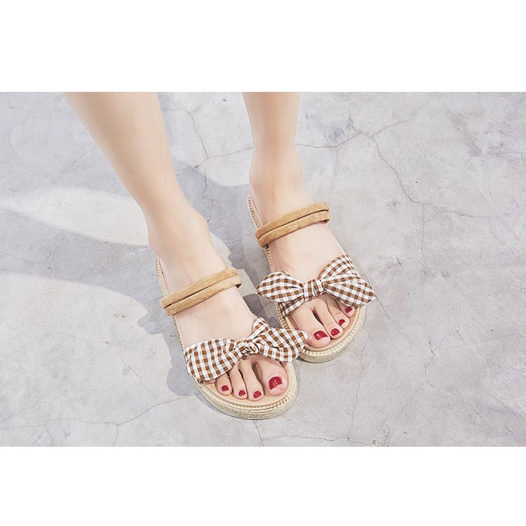 <ORDER> Dép Nơ Caro Cực Xinh