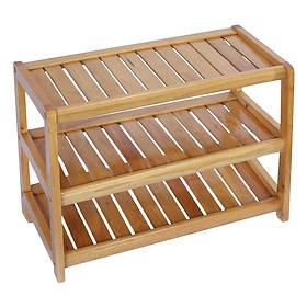 Kệ Dép Gỗ Cao Su (63 x 30 x 68 cm) màu tự nhiên
