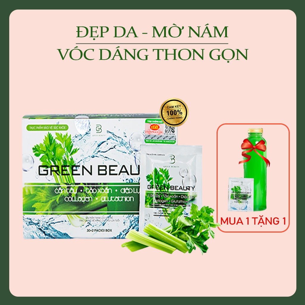 Bột cần tây giảm cân Green Beauty diệp lục collagen Chính Hãng Nước Ép Cần Tây tảo xoắn