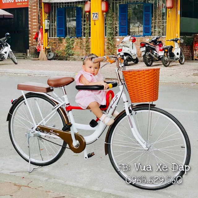 Xe đạp mini nữ Thống Nhất kèm FREESHIP ghế trước cho bé