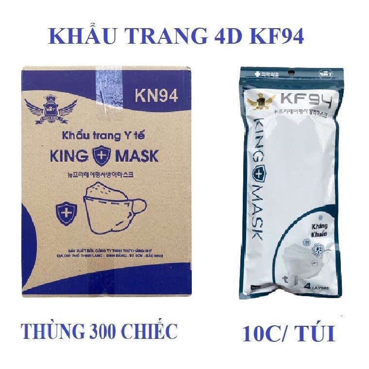 [Mã COSDAY -50K đơn 150K] THÙNG 300 CHIẾC KHẨU TRANG KHÁNG KHUẨN 4D KF94