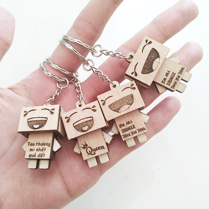 Combo 44 móc khóa người gỗ Danbo (Sỉ 9k)