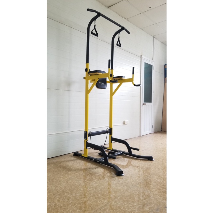 Bộ Xà Đơn Xà Kép Đa Năng EX30 Màu Vàng | Khung Tập Xà Có Chống Đẩy Và Dây Kéo Đàn Hồi