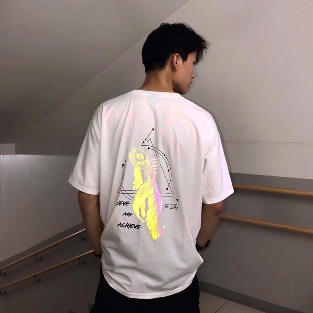 FREESHIP 50K - Áo Thun Phản Quang Hình Cá Cotton Unisex Nam Nữ - ATPQ7MAUHINHCA