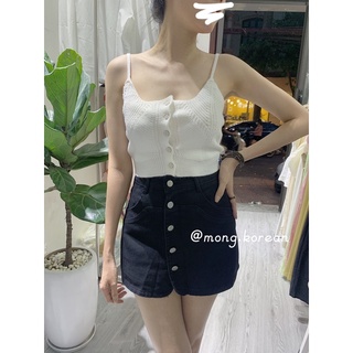 Áo len 2 dây croptop