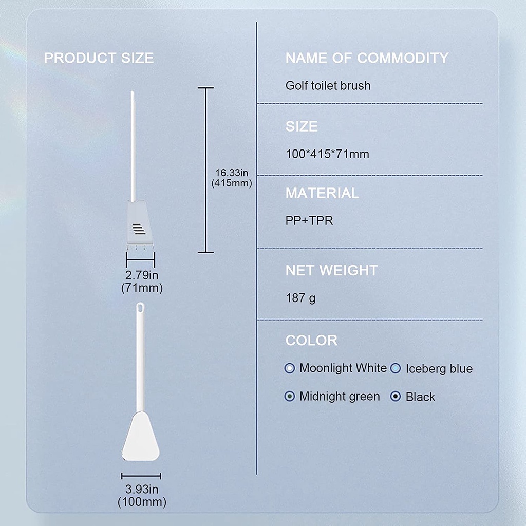 1 bộ cọ chà bồn cầu bằng silicone tay cầm dài có thể uốn cong tiện lợi
