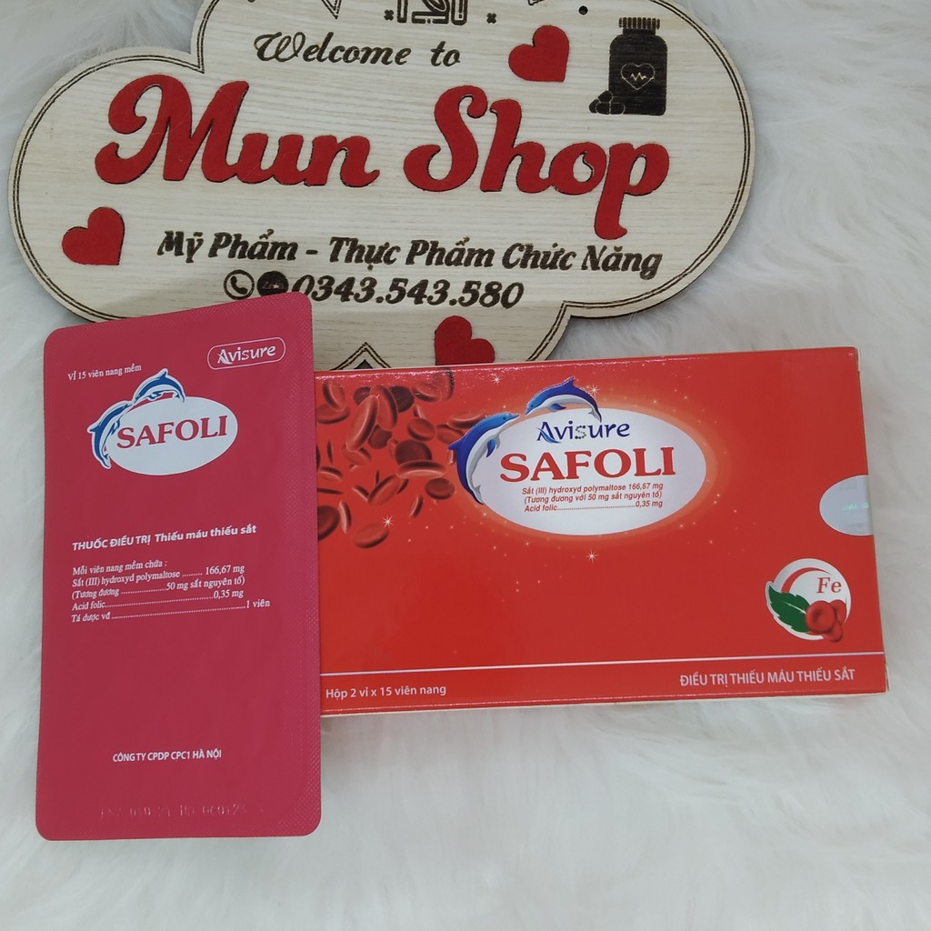 AVISURE SAFOLI hộp 30 viên cung cấp Sắt và acid folic cho bà bầu.