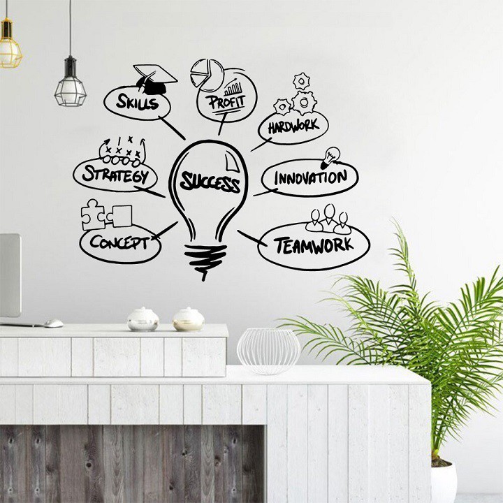 Decal dán tường success trang trí phòng làm việc ý nghĩa