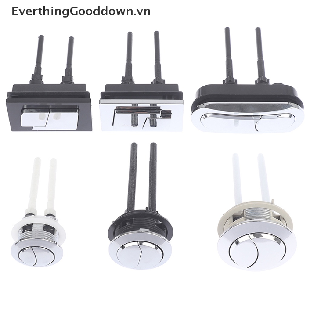 Everthinggooddown 1 Nút Bấm Xả Bồn Cầu Toilet Hai Mặt Hình Tròn / Vuông