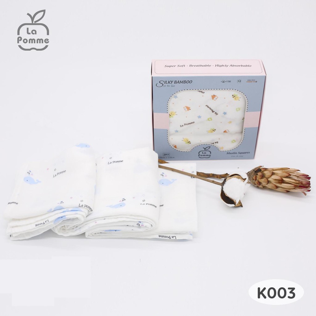 Set 2 Khăn Đa Năng Sợi Tre Lụa La Pomme(75x75cm)