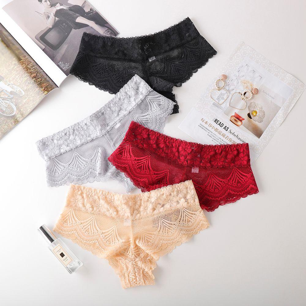 OCEANMAP Quần Lót Ren Hoa Trong Suốt Lưng Thấp Cho Phái Nữ