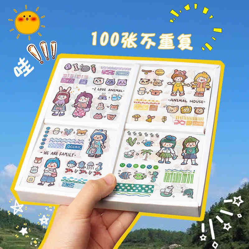 (SIÊU HOT - SIÊU RẺ) Băng Dính Washi Tape, Sticker Dán - Lẻ Từ 1 Tấm Nhiều Mẫu