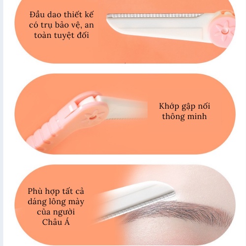 Bộ ba dao cạo lông mày, tỉa chân mày cao cấp chuyên dụng LMLTOP nội địa trung HA0369 - Hasara