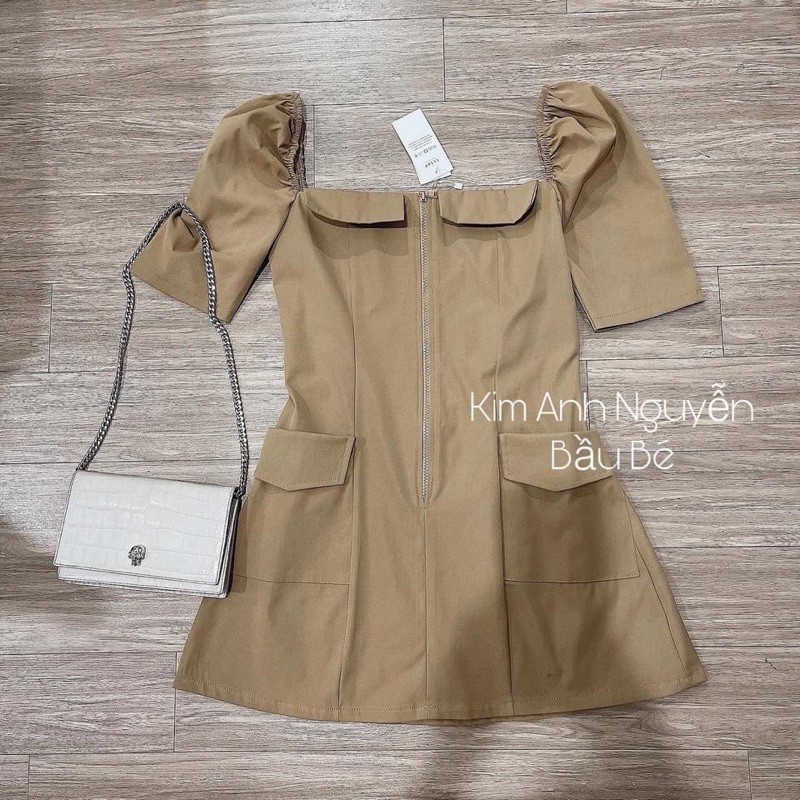 VÁY NÂU KAKI KHOÁ GIỮA | BigBuy360 - bigbuy360.vn