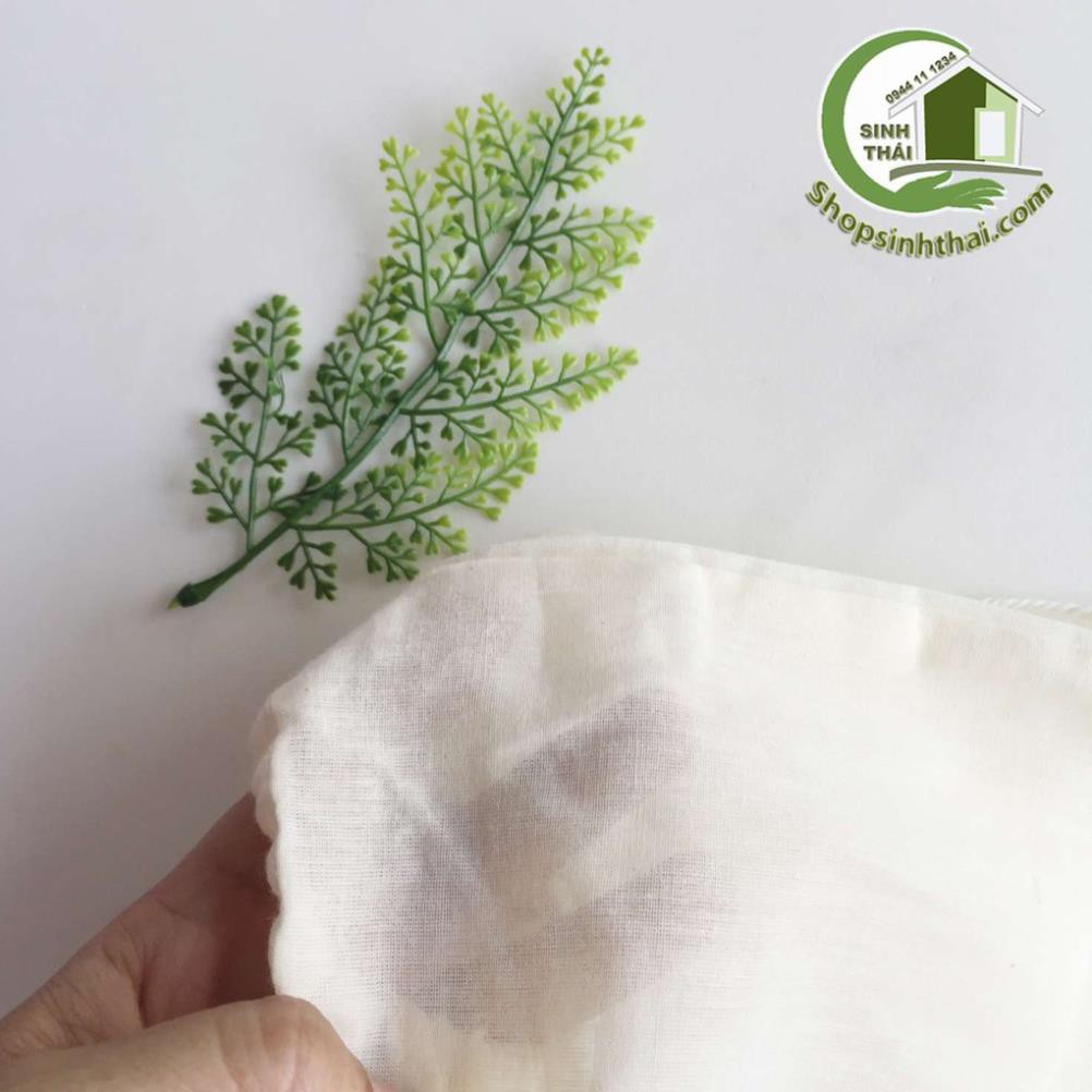 Túi lọc bằng vải cotton lanh màu kem - túi lớn 20x30cm - túi lọc bã làm sữa, lọc cafe, trà, túi đựng làm giò chả hấp