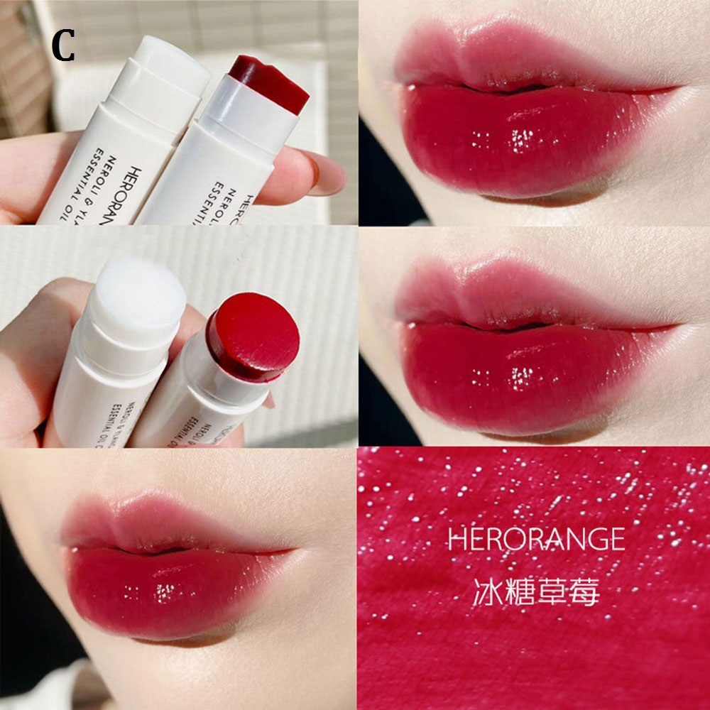 [Hàng mới về] Son môi dưỡng ẩm chiết xuất từ sữa cam / dâu tây thời trang cho nữ