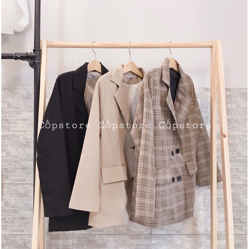ÁO BLAZER ĐEN NÂU CARO | BigBuy360 - bigbuy360.vn