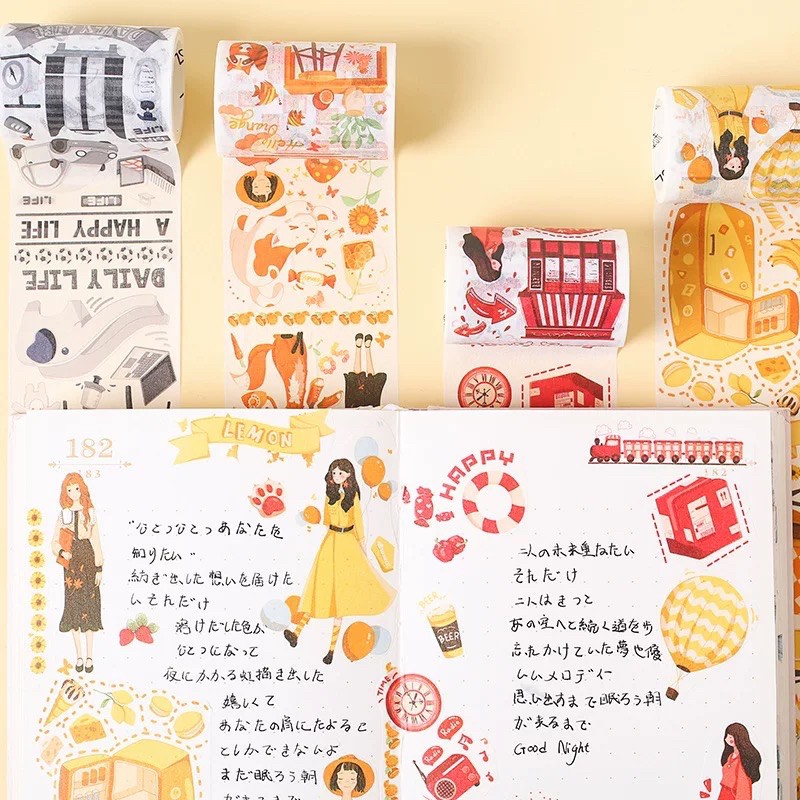Chu kì washi tape bản rộng 6cm (chu kì 35cm không phải nguyên cuộn nha)
