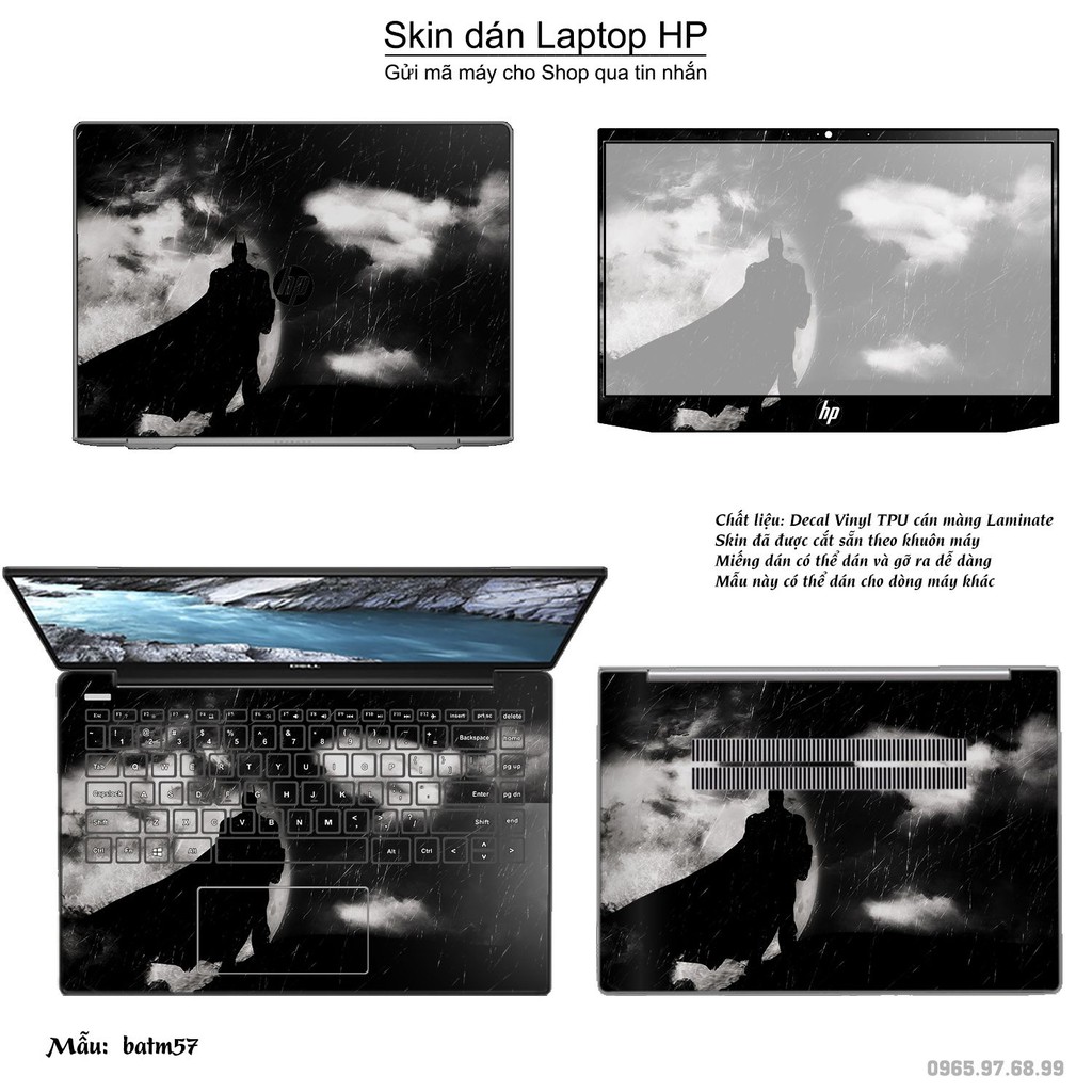 Skin dán Laptop HP in hình Người dơi _nhiều mẫu 3 (inbox mã máy cho Shop)