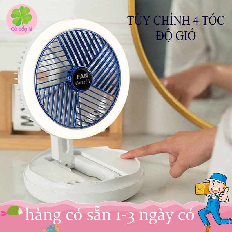Quạt Mini Tích Điện Treo Tường Để Bàn Cao Cấp, Thổi Được 2-6 Tiếng Nhỏ Gọn Sang Trọng Quạt Bàn Văn Phòng Gió 4 Mức Gió