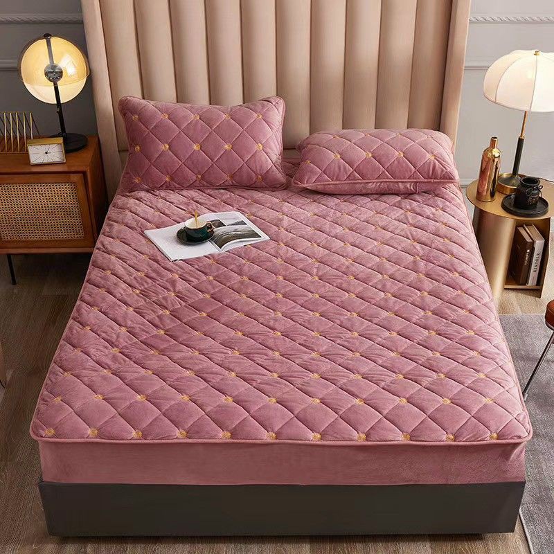 SÉT 3 MÓN GA GỐI NỈ NHUNG THÊU HOA CÚC ĐỦ SIZE