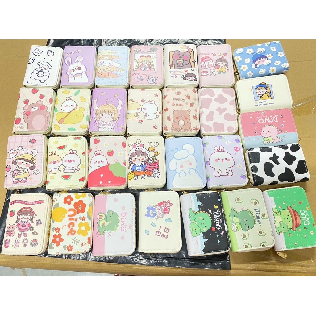 Ví Nữ Mini❤️Freeship❤️Ví Nữ Ngắn nhiều hình cute  Có Khóa Kéo Nhiều Ngăn Chất Da Bền Đẹp cute