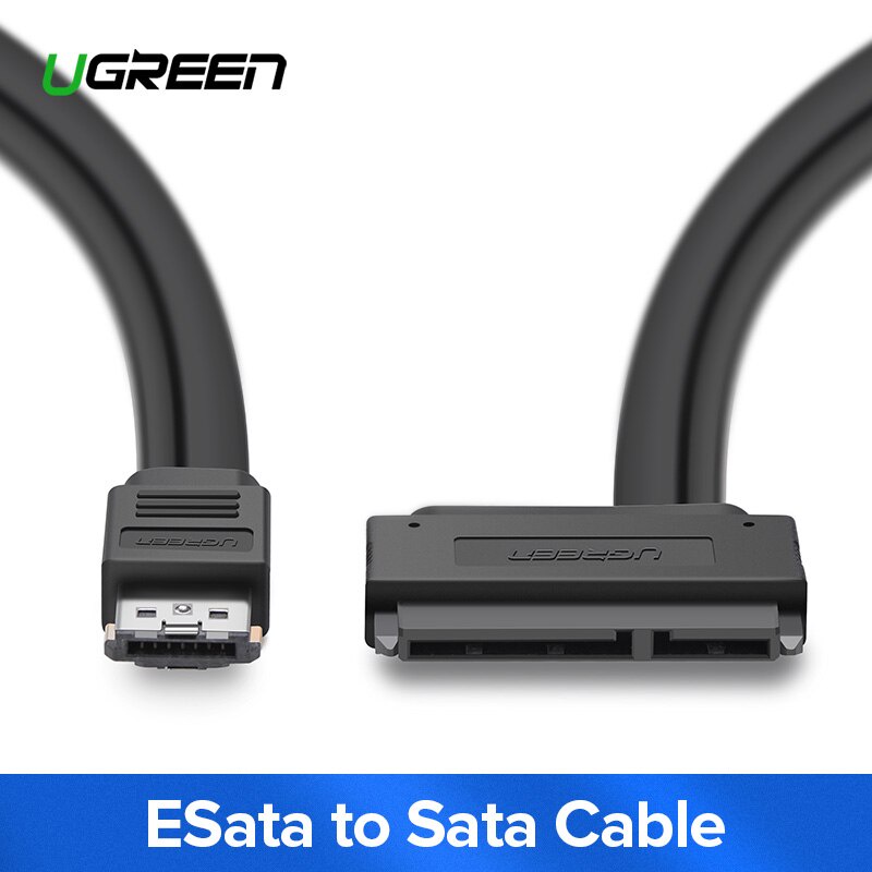 Cáp eSATAp combo sang Sata 22pin dài 0.5M UGREEN 10646 - Hàng chính hãng màu đen