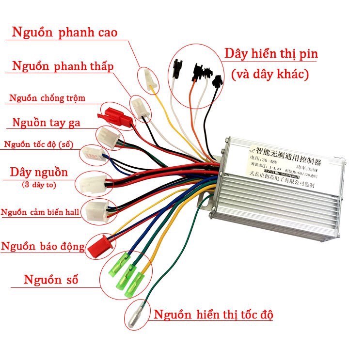 Bộ điều khiển, điều tốc IC dành cho xe đạp điện ( Xe Đạp Điện 48V-350W )