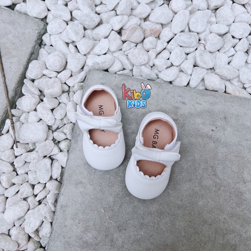 Giày Bé Gái - Giày búp bê da mềm phong cách Vintage Hàn Quốc có quai dán BB444