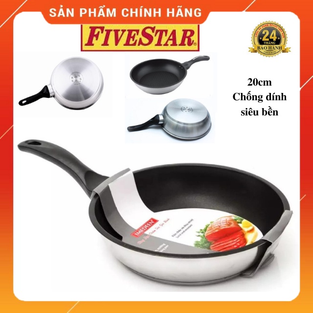 Chảo Chống Dính FIVESTAR ,3 đáy,20cm-chảo đun bếp từ tốt,đẹp,giá rẻ-Tân Hợp Thành-Bảo Hành Chính Hãng