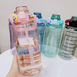 BÌNH NƯỚC 2000ML SIÊU TO KHỔNG LỒ CỰC KUTE , NHỰA TRITAN CAO CẤP PHỐI MÀU 3D SIÊU CHẤT - BÌNH NƯỚC 3D
