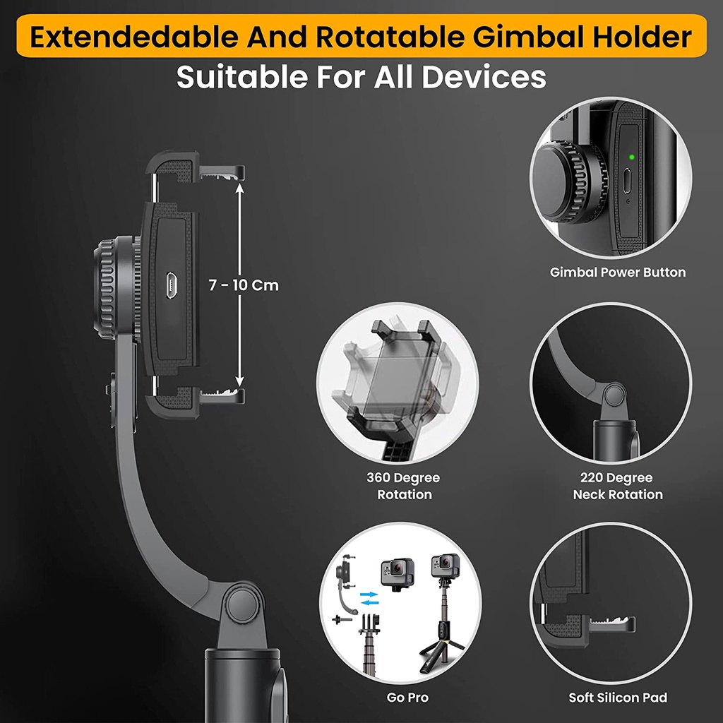 Gậy tự sướng Lenovo x WeCool G1 bluetooth không dây cho điện thoại và Gopro có chân có thể mở rộng và xoay 360 độ