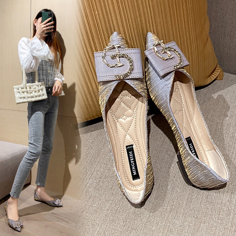 Giày Búp Bê Mũi Nhọn Gót Thấp Size 34-44 Thời Trang Nữ Mới 2022