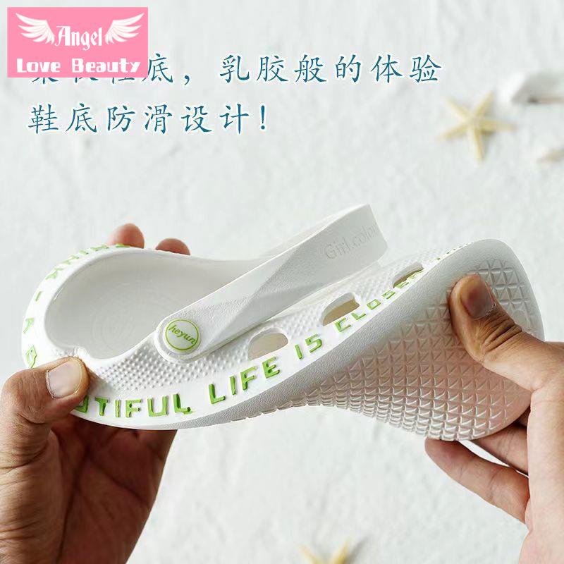 Dép Sandal Đục Lỗ Chống Trượt Thời Trang Đi Biển Dễ Thương Cho Nữ