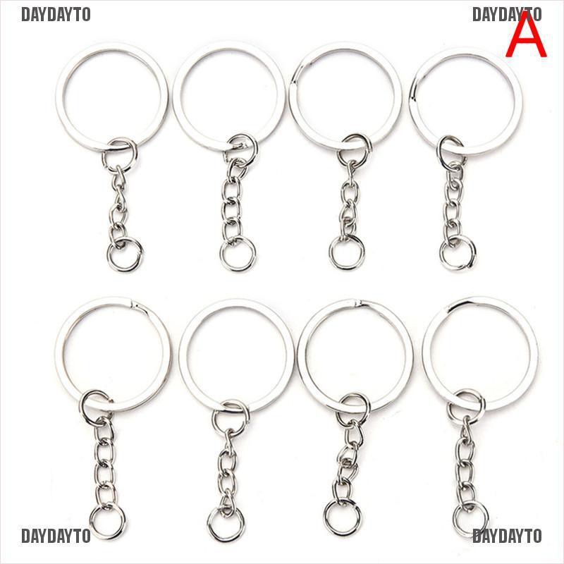 Set 50 Móc Chìa Khóa Bằng Bạc Bóng DIY