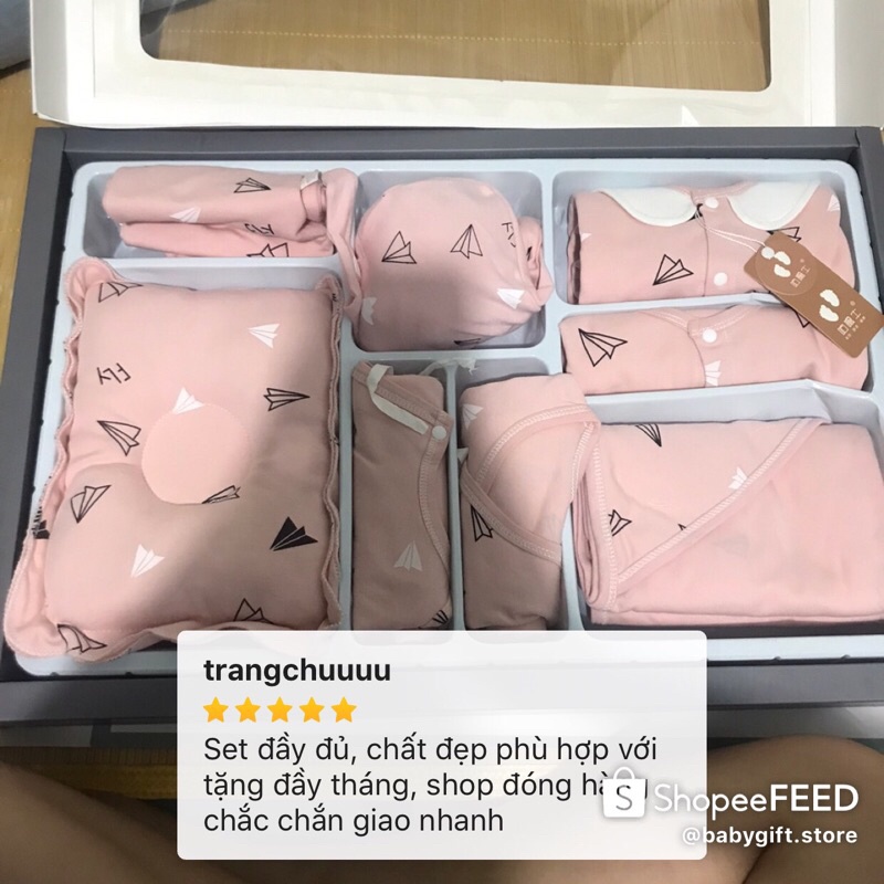Shop bán sỉ  Set đồ sơ sinh quà tặng cho bé 22 chi tiết coton có hộp sang chảnh