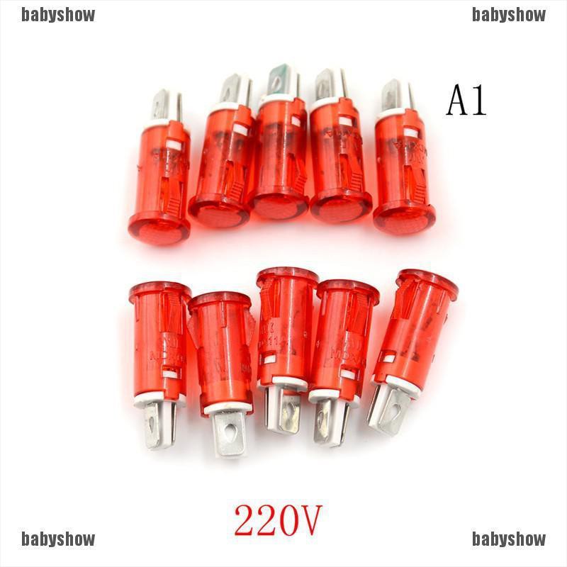 Bộ 10 Đèn LED Tín Hiệu 10mm 12V 24V Ánh Sáng Vàng / Xanh Lá / Đỏ Chuyên Dụng Cho Xe Hơi